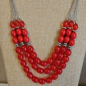 Paparazzi Coastal Cruise Eegant Red Beaded Necklace